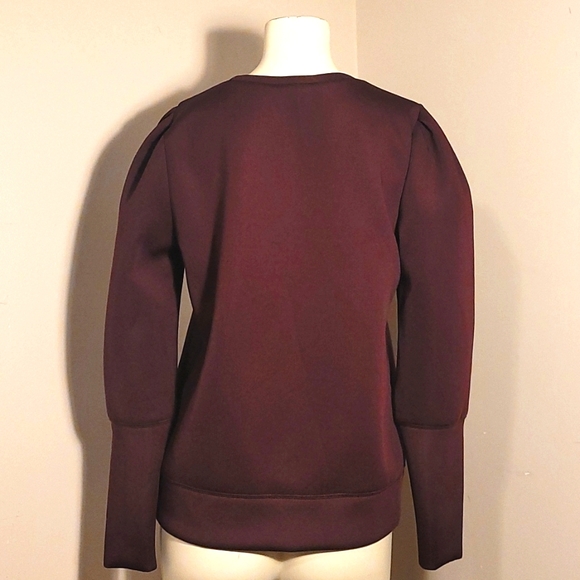 Stella & Dot Puff sleeve Neoprene style top - Medium - Picture 6 of 9